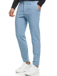 Indicode Herren Rodekro Chinohose Super Stretch mit 4 Taschen Hellblau/Blau/Grau