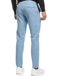 Indicode Herren Rodekro Chinohose Super Stretch mit 4 Taschen Hellblau/Blau/Grau