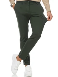 Indicode Herren Rodekro Chinohose Super Stretch mit 4 Taschen Army