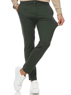 Indicode Herren Rodekro Chinohose Super Stretch mit 4 Taschen Army
