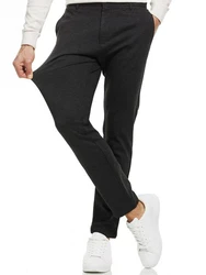 Indicode Herren Rodekro Chinohose Super Stretch mit 4 Taschen Dunkelgrau/Grau/Khaki/Hellgrau