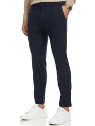 Indicode Herren Rodekro Chinohose Super Stretch mit 4 Taschen Dunkelblau