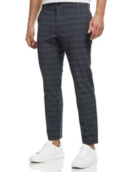 Indicode Herren Rodekro Chinohose Super Stretch mit 4 Taschen Grau/Dunkelblau/Hellblau