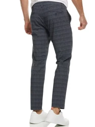 Indicode Herren Rodekro Chinohose Super Stretch mit 4 Taschen Grau/Dunkelblau/Hellblau