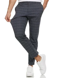 Indicode Herren Rodekro Chinohose Super Stretch mit 4 Taschen Grau/Dunkelblau/Hellblau