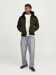 Jack & Jones Winterjacke JJEOtto (1-St) Dunkelgrün/Grün