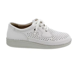 Baden Halbschuh, Nappa (Glattleder), weiss, CLASSIC-Linie Schnrschuh