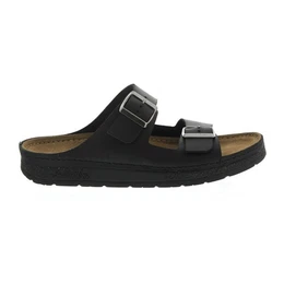 Adam, schwarz, Fettleder, Herrenpantolette, Weite G-J 1950-9 Pantolette