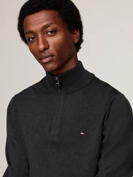 Tommy Hilfiger Troyer Pima Org Ctn Cashmere Zip Mock grau