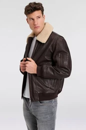 Lederjacke Jobark mit Fellkragen