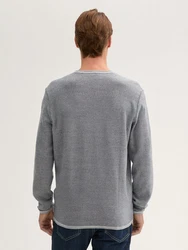TOM TAILOR Strickpullover navy / grau