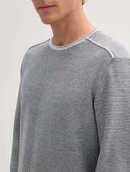 TOM TAILOR Strickpullover navy / grau