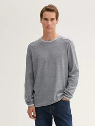 TOM TAILOR Strickpullover navy / grau