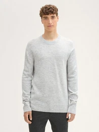 Strickpullover Strickpullover mit Wolle mit Logo Stickerei