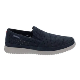 Tiago Slipper, Sportbuck 1945, perforiertes Nubukleder, Navy, Slipper