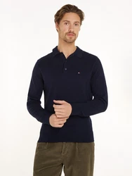 Tommy Hilfiger Polokragenpullover PIMA ORG CTN CASHMERE LS POLO blau