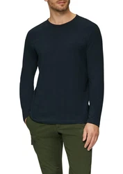 s.Oliver Langarmshirt Dunkelblau/Schwarz