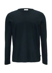 s.Oliver Langarmshirt Dunkelblau/Schwarz