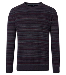 CASAMODA Rundhalspullover Strickpullover Dunkelblau/Lila