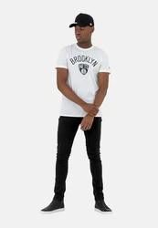 New Era T-Shirt Brooklyn Nets Team Logo Weiß/Creme/Braun