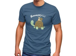 MoonWorks Print-Shirt Herren T-Shirt Schildkrte Schnecke Huuuuiiii 