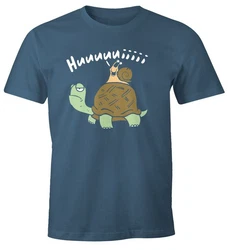 MoonWorks Print-Shirt Herren T-Shirt Schildkrte Schnecke Huuuuiiii 