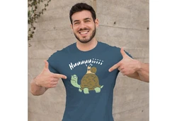 MoonWorks Print-Shirt Herren T-Shirt Schildkrte Schnecke Huuuuiiii 
