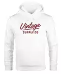 Neverless Hoodie Herren Bedruckt Vintage Schriftzug Retro Design Creme