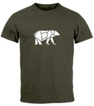 Neverless Print-Shirt Herren T-Shirt Polygon Design Print Br Bear Tiermotiv Outdoor Fashion 