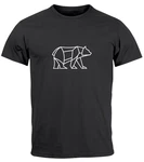 Neverless Print-Shirt Herren T-Shirt Polygon Design Print Br Bear Tiermotiv Outdoor Fashion 