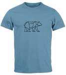 Neverless Print-Shirt Herren T-Shirt Polygon Design Print Br Bear Tiermotiv Outdoor Fashion Hellblau/Blau/Braun/Grau