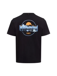 Napapijri T-Shirt Schwarz/Dunkelblau