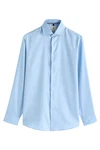Next Langarmhemd Regular Fit Hemd Baumwoll-Popeline Hellblau/Blau