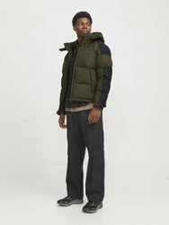 Jack & Jones Steppjacke Jcoaero Puffer SN Dunkelgrün/Grün