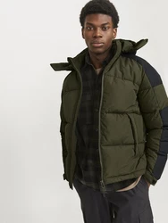 Jack & Jones Steppjacke Jcoaero Puffer SN Dunkelgrün/Grün