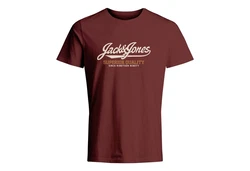 JACK & JONES T-Shirt 'JPRBLUHUDSON' Crew Neck hellorange/dunkelrot/wei