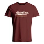 JACK & JONES T-Shirt 'JPRBLUHUDSON' Crew Neck hellorange/dunkelrot/wei