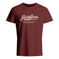 JACK & JONES T-Shirt 'JPRBLUHUDSON' Crew Neck hellorange/dunkelrot/wei