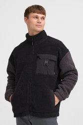 Indicode IDTrautmar Fellimitatjacke Schwarz/Dunkelgrau