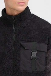 Indicode IDTrautmar Fellimitatjacke Schwarz/Dunkelgrau