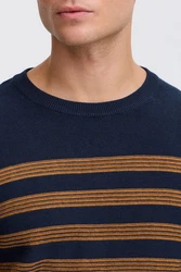 Indicode Strickpullover IDPanloop Hellblau/Dunkelblau/Blau/Orange