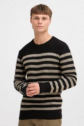 Indicode Strickpullover IDPanloop Dunkelblau/Schwarz/Beige/Gelb