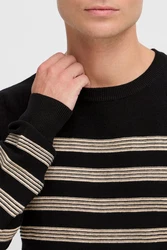 Indicode Strickpullover IDPanloop Dunkelblau/Schwarz/Beige/Gelb