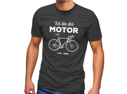 MoonWorks Print-Shirt Herren T-Shirt Fahrrad Sprüche I'm the Engine Bike Rad Fun-Shirt mit Print Dunkelgrau/Dunkelblau/Grau/Schwarz/Hellblau