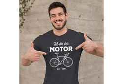 MoonWorks Print-Shirt Herren T-Shirt Fahrrad Sprüche I'm the Engine Bike Rad Fun-Shirt mit Print Dunkelgrau/Dunkelblau/Grau/Schwarz/Hellblau