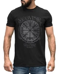 Neverless Herren T-Shirt Vegvisir Runenkompass Schwarz/Hellgrau/Dunkelgrau/Grün/Lila