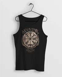 Neverless Tanktop Herren Vegvisir Runenkompass Mythologie Schwarz/Blau/Rot