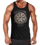Neverless Tanktop Herren Vegvisir Runenkompass Mythologie Schwarz/Blau/Rot