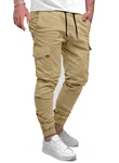 JMIERR Cargohose Herren Lang Casual Jogginghose Stretch Chino Hose Khaki