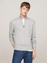 Tommy Hilfiger Cardigan PIMA ORG CTN CASHMERE ZIP THRU grau/light grau heather